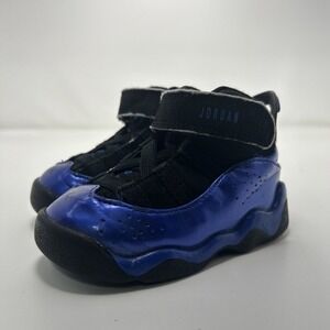 Nike Air Jordan 6 Rings Toddler Size 5C Black/Metallic Blue 323420-003
